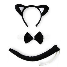 Load image into Gallery viewer, Halloween party cosplay black white pink cat ear headband hairband  gloves performance stage dance wear costume
