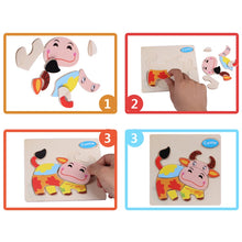 Load image into Gallery viewer, Kids 3D Puzzles Jigsaw Wooden Toys For Children Cartoon Animal Traffic Puzzles Intelligence Children Early Educational Toys
