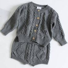 Load image into Gallery viewer, Kids Baby Clothing Suit Boys Girls Knit Set Sweater Cardigan + Shorts Suits Autumn Winter  Children Toddler Infant Clothes

