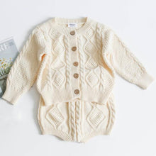 Load image into Gallery viewer, Kids Baby Clothing Suit Boys Girls Knit Set Sweater Cardigan + Shorts Suits Autumn Winter  Children Toddler Infant Clothes
