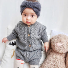 Load image into Gallery viewer, Kids Baby Clothing Suit Boys Girls Knit Set Sweater Cardigan + Shorts Suits Autumn Winter  Children Toddler Infant Clothes
