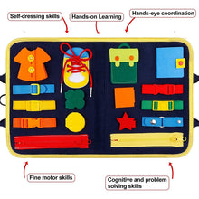 Load image into Gallery viewer, Kids Busy Board Buckle 1-5 Years Old Zip Button Lace Up Tool Toy Early Education Dress Aids Preschool Toys For Kids
