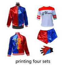 Load image into Gallery viewer, Kids Girls Suicide Harley cosplay Costumes Squad Quinn Monster Jacket Pants Sets Christmas Kids Girls New Year Party Clothes
