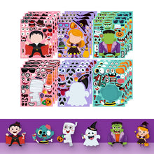 Load image into Gallery viewer, Kids Stickers Make A Face Puzzle Game Halloween Decal DIY Craft Girl Boy Party Supplies School Reward Make Your Own Sticker Gift
