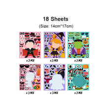 Load image into Gallery viewer, Kids Stickers Make A Face Puzzle Game Halloween Decal DIY Craft Girl Boy Party Supplies School Reward Make Your Own Sticker Gift
