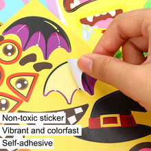 Load image into Gallery viewer, Kids Stickers Make A Face Puzzle Game Halloween Decal DIY Craft Girl Boy Party Supplies School Reward Make Your Own Sticker Gift
