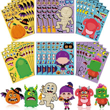 Load image into Gallery viewer, Kids Stickers Make A Face Puzzle Game Halloween Decal DIY Craft Girl Boy Party Supplies School Reward Make Your Own Sticker Gift
