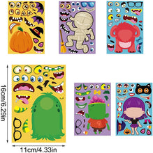 Load image into Gallery viewer, Kids Stickers Make A Face Puzzle Game Halloween Decal DIY Craft Girl Boy Party Supplies School Reward Make Your Own Sticker Gift
