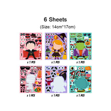 Load image into Gallery viewer, Kids Stickers Make A Face Puzzle Game Halloween Decal DIY Craft Girl Boy Party Supplies School Reward Make Your Own Sticker Gift
