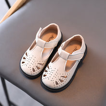 Load image into Gallery viewer, Children's Leather Shoes For Toddlers Girls Cut-Outs Hollow Breathable Kids Flats British Design Oxfords Anti-slippery Soft 21-30
