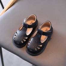 Load image into Gallery viewer, Children's Leather Shoes For Toddlers Girls Cut-Outs Hollow Breathable Kids Flats British Design Oxfords Anti-slippery Soft 21-30
