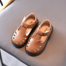 Load image into Gallery viewer, Children's Leather Shoes For Toddlers Girls Cut-Outs Hollow Breathable Kids Flats British Design Oxfords Anti-slippery Soft 21-30
