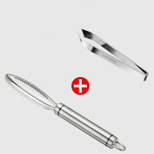 Load image into Gallery viewer, Kitchen accessories Stainles Fish Scales Scraping Graters Fast Remove Fish Cleaning Peeler Scraper Fish bone tweezers tool gadge
