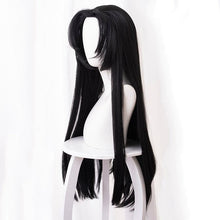 Load image into Gallery viewer, Kochou Kanae Wig Anime Demon Slayer Kimetsu no Yaiba Cosplay Synthetic Black Long Hair Butterfly Headwear Halloween Cos Props
