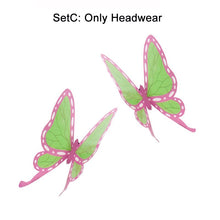 Load image into Gallery viewer, Kochou Kanae Wig Anime Demon Slayer Kimetsu no Yaiba Cosplay Synthetic Black Long Hair Butterfly Headwear Halloween Cos Props

