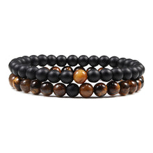 Load image into Gallery viewer, Couples Distance Beads Bracelet Classic Black Matte Green Malachite Bracelets Suitable Women Men Yoga Elastic Strand Jewelry
