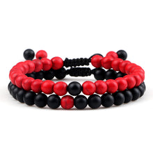 Load image into Gallery viewer, Couples Distance Beads Bracelet Classic Black Matte Green Malachite Bracelets Suitable Women Men Yoga Elastic Strand Jewelry
