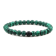 Load image into Gallery viewer, Couples Distance Beads Bracelet Classic Black Matte Green Malachite Bracelets Suitable Women Men Yoga Elastic Strand Jewelry
