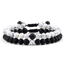 Load image into Gallery viewer, Couples Distance Beads Bracelet Classic Black Matte Green Malachite Bracelets Suitable Women Men Yoga Elastic Strand Jewelry
