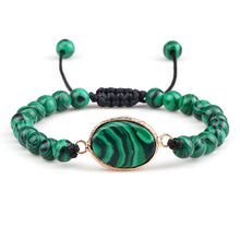 Load image into Gallery viewer, Couples Distance Beads Bracelet Classic Black Matte Green Malachite Bracelets Suitable Women Men Yoga Elastic Strand Jewelry
