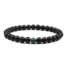 Load image into Gallery viewer, Couples Distance Beads Bracelet Classic Black Matte Green Malachite Bracelets Suitable Women Men Yoga Elastic Strand Jewelry
