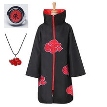Load image into Gallery viewer, Halloween costume with Headband Necklace Face mask Gloves and Ring Itachi Cosplay cloak Long Robe halloween costumes
