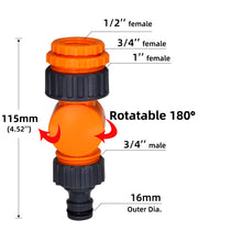 Load image into Gallery viewer, Faucet Quick Connectors Rotatable Water Tap Splitter 1/2" 3/4" 1" Thread Adapter Garden Farm Irrigation Car Wash Swivel Joints
