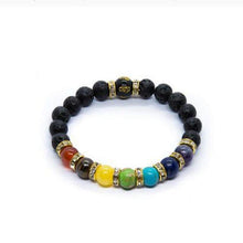 Load image into Gallery viewer, Beads Bracelet for Men Natural Volcanic Stone Bead Tibetan Buddha chakra Lava Stone Diffuser Bracelets Men Fashion New Jewelry
