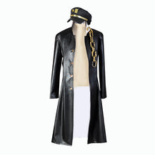 Load image into Gallery viewer, Kujo Jotaro Cosplay Leather Cosplay  JoJo's Bizarre Adventure Costume coat and hat for Halloween Party costume
