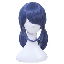Load image into Gallery viewer, Synthetic Hair Marinette Cosplay Wig  Dark Blue Double Ponytails Straight Halloween Heat Resistant Women Wigs
