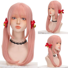 Load image into Gallery viewer, Long Straight Purple Wig With Bangs Synthetic Hair Wigs Bang With Wig For Women Lolita Anime Cosplay Heat Resistant Wigs
