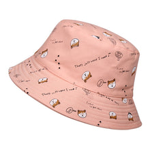 Load image into Gallery viewer, Cotton Double sided cartoon dog print Bucket Hat Fisherman Hat outdoor travel hat Sun Cap hats for Men and Women
