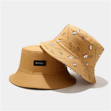 Load image into Gallery viewer, Cotton Double sided cartoon dog print Bucket Hat Fisherman Hat outdoor travel hat Sun Cap hats for Men and Women
