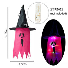 Load image into Gallery viewer, LED Halloween Decoration Flashing Light Gypsophila Ghost Festival Dress Up Glowing Wizard Ghost Hat Lamp Decor Hanging Lantern
