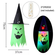 Load image into Gallery viewer, LED Halloween Decoration Flashing Light Gypsophila Ghost Festival Dress Up Glowing Wizard Ghost Hat Lamp Decor Hanging Lantern
