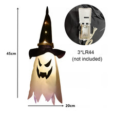 Load image into Gallery viewer, LED Halloween Decoration Flashing Light Gypsophila Ghost Festival Dress Up Glowing Wizard Ghost Hat Lamp Decor Hanging Lantern
