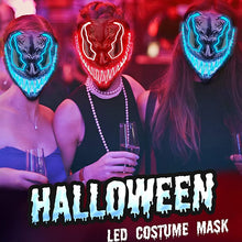 Load image into Gallery viewer, LED Halloween Mask Scary Glowing Mask Cosplay Party Costume Boys Girls Halloween Decoration Luminous Mask with 3 Lighting Modes
