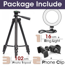 Load image into Gallery viewer, LED Ring Light Photography Light Selfie Lamp With Tripod For Phone Stand Holder Photo Lamp Ringlight For Live Video Streaming
