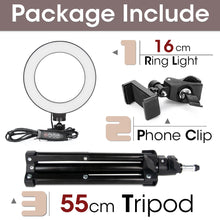 Load image into Gallery viewer, LED Ring Light Photography Light Selfie Lamp With Tripod For Phone Stand Holder Photo Lamp Ringlight For Live Video Streaming
