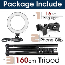 Load image into Gallery viewer, LED Ring Light Photography Light Selfie Lamp With Tripod For Phone Stand Holder Photo Lamp Ringlight For Live Video Streaming
