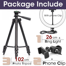 Load image into Gallery viewer, LED Ring Light Photography Light Selfie Lamp With Tripod For Phone Stand Holder Photo Lamp Ringlight For Live Video Streaming
