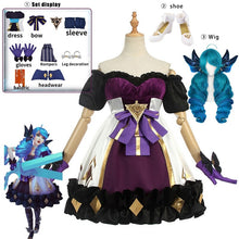 Load image into Gallery viewer, Gwen Cosplay Costume Game LOL Gwen Cosplay Costume Sexy Women Costume Party Dress Halloween Glove Stocking Full Set Wigs
