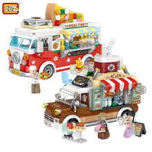 Load image into Gallery viewer, LOZ Mini Blocks City Series Street View 491pcs+ FOOD Truck Fruit/icecream Shop Learning Assemble Toys 1739
