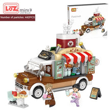 Load image into Gallery viewer, LOZ Mini Blocks City Series Street View 491pcs+ FOOD Truck Fruit/icecream Shop Learning Assemble Toys 1739
