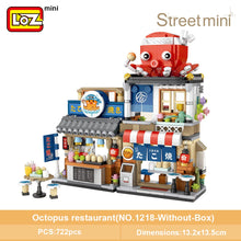 Load image into Gallery viewer, LOZ Mini Building Blocks Japanese Mini Street View folding food street Octopus barbecue ice shop assembly building block toys

