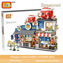 Load image into Gallery viewer, LOZ Mini Building Blocks Japanese Mini Street View folding food street Octopus barbecue ice shop assembly building block toys
