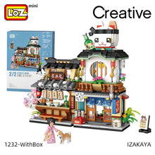 Load image into Gallery viewer, LOZ building blocks Japanese-style street view izakaya aquatic product store mini small particles assembled toy puzzle girl boy
