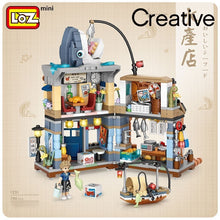 Load image into Gallery viewer, LOZ building blocks Japanese-style street view izakaya aquatic product store mini small particles assembled toy puzzle girl boy
