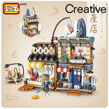 Load image into Gallery viewer, LOZ building blocks Japanese-style street view izakaya aquatic product store mini small particles assembled toy puzzle girl boy
