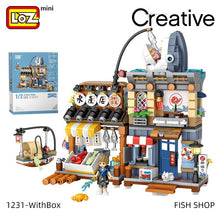 Load image into Gallery viewer, LOZ building blocks Japanese-style street view izakaya aquatic product store mini small particles assembled toy puzzle girl boy

